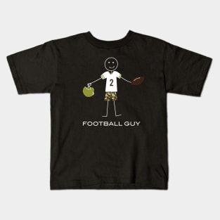 Funny Football Guy Illustrated Football Player Kids T-Shirt